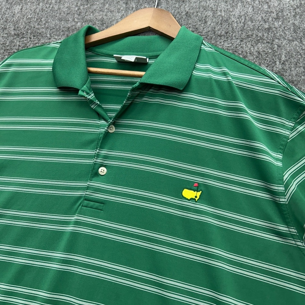 Masters Performance Golf Polo Shirt Men's XXL Green Vintage Striped